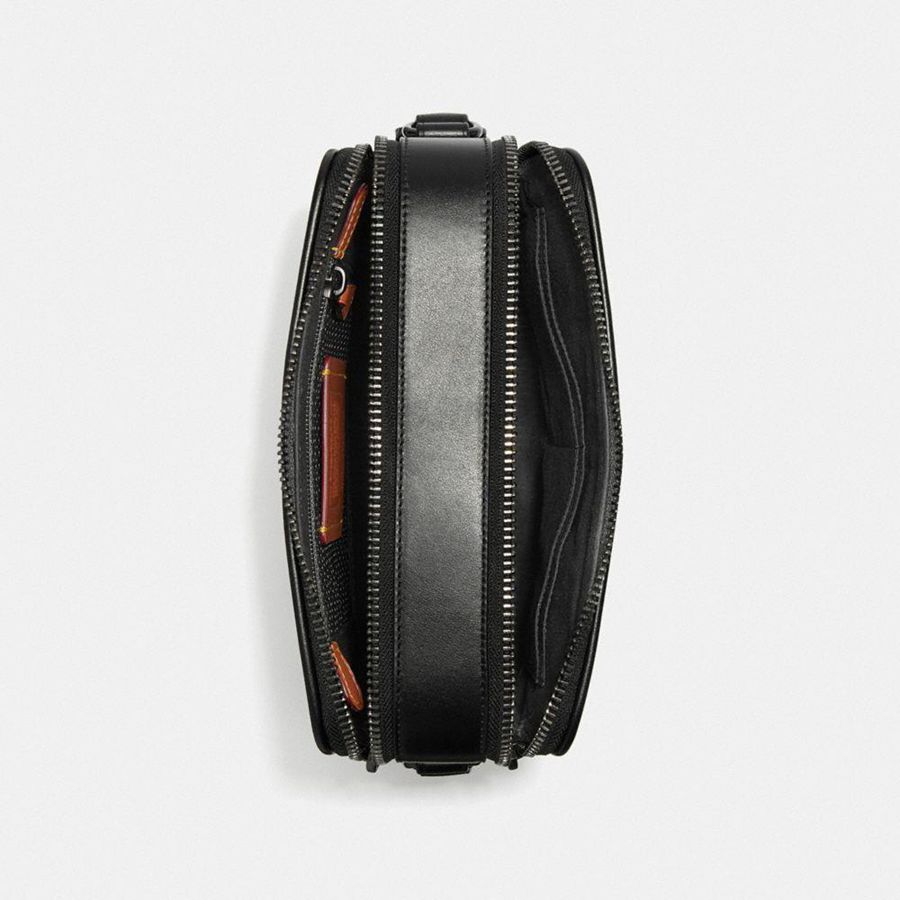 Bolsa Cruzada COACH Charter 24 In Signature Canvas Mujer Negras | OTJ-910765