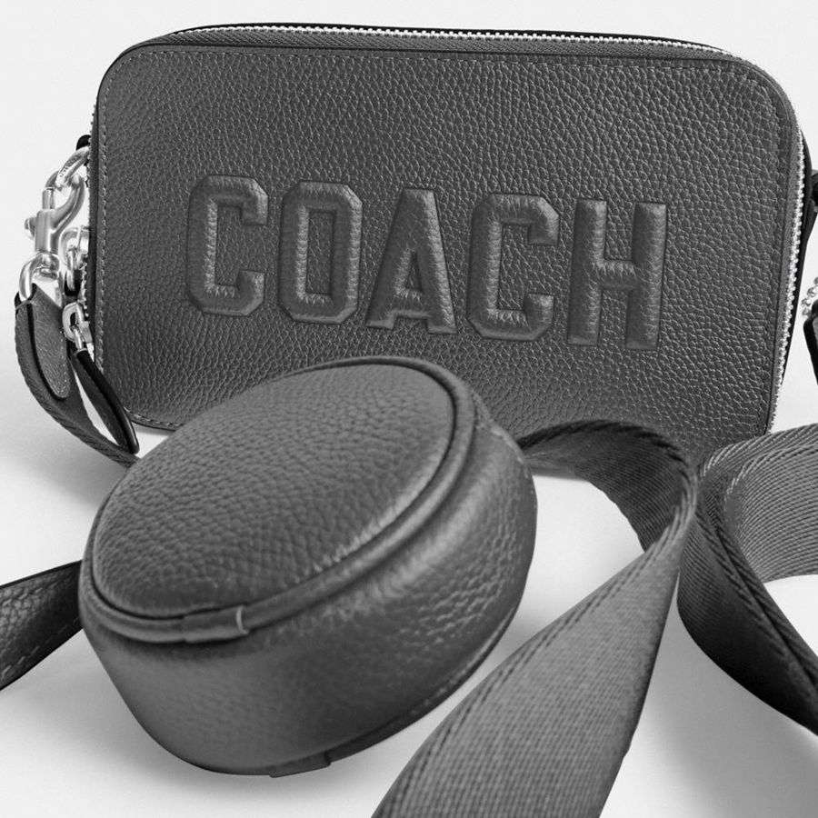Bolsa Cruzada COACH Charter Slim With Coach Graphic Hombre Gris | BVM-230786