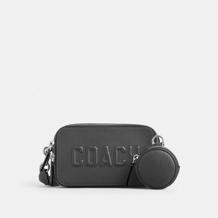 Bolsa Cruzada COACH Charter Slim With Coach Graphic Hombre Gris | BVM-230786