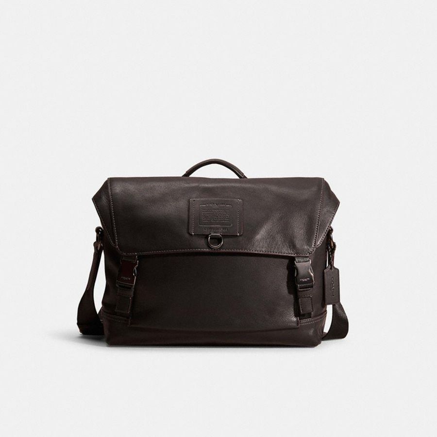 Bolsa Cruzada COACH Restored Rivington Bike Hombre Negras | KTU-961235