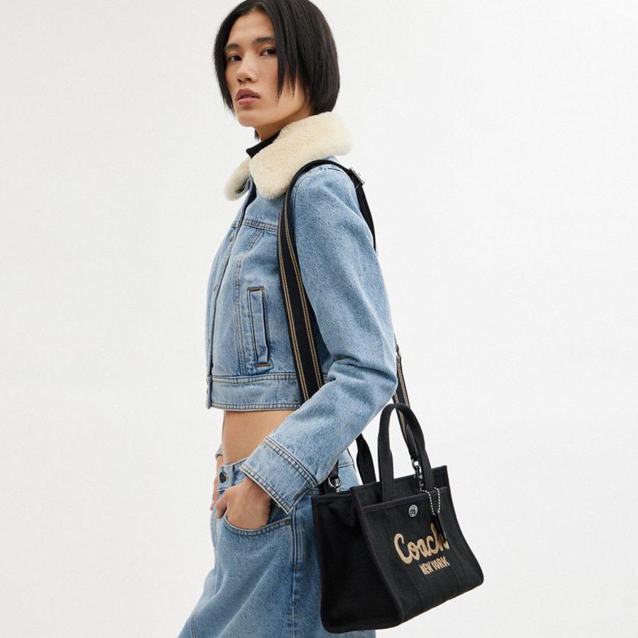 Bolso Tote COACH Cargo 26 Mujer Negras | SAH-428509