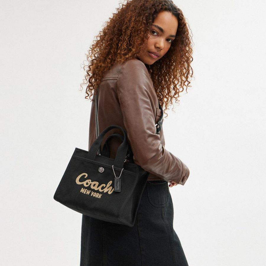Bolso Tote COACH Cargo 26 Mujer Negras | SAH-428509