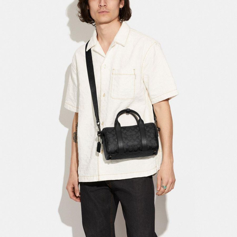 Bolso Tote COACH Gotham Duffle 24 In Signature Canvas Hombre Gris | ZYL-369805