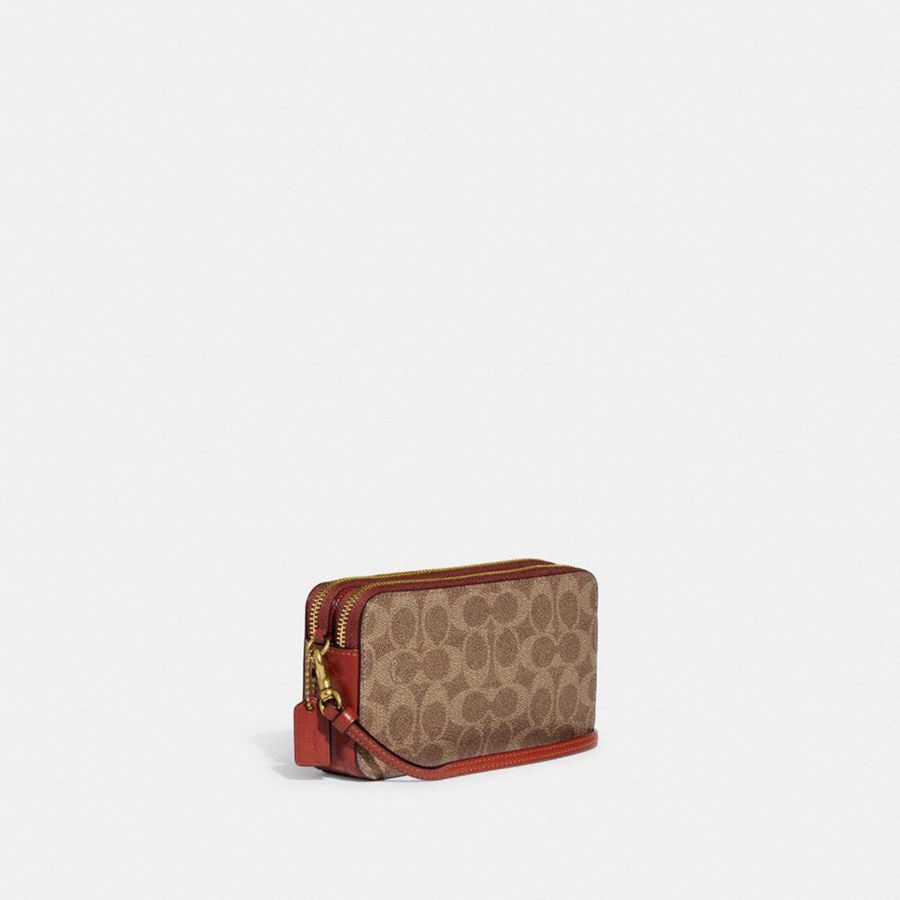 Bolsos De Mano COACH Kira Crossbody In Colorblock Signature Canvas Mujer Marrones | UOX-260513