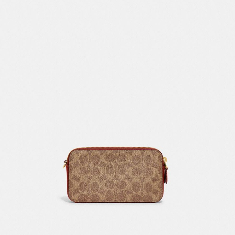 Bolsos De Mano COACH Kira Crossbody In Colorblock Signature Canvas Mujer Marrones | UOX-260513
