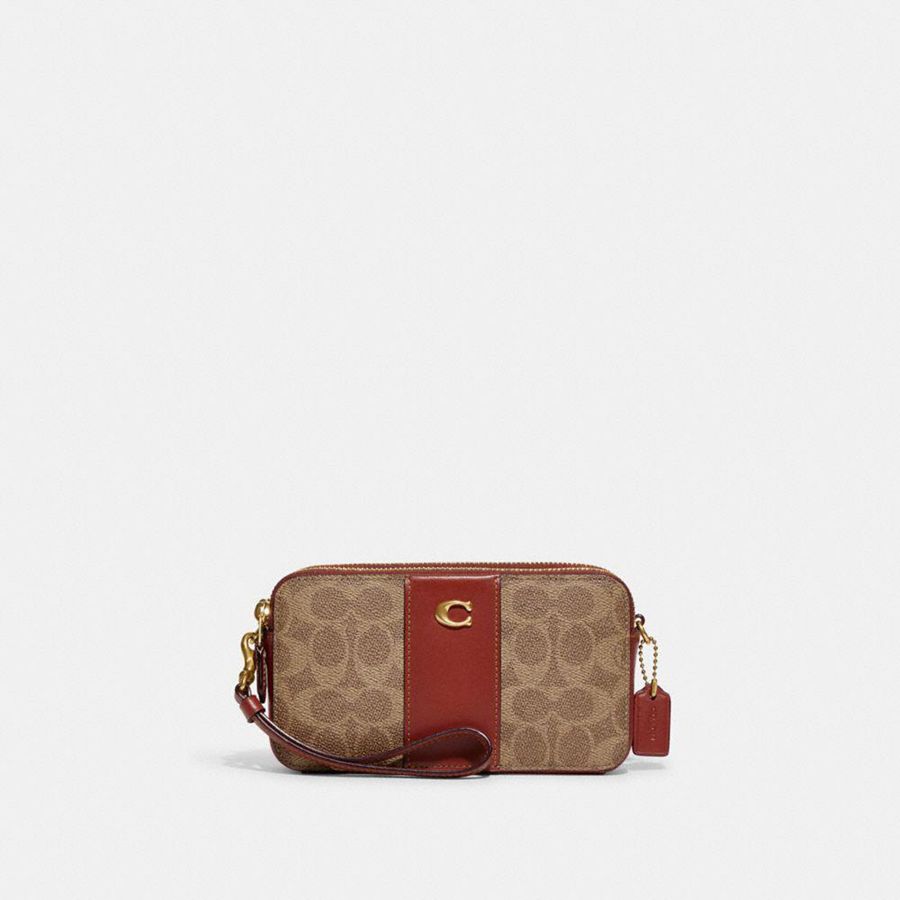 Bolsos De Mano COACH Kira Crossbody In Colorblock Signature Canvas Mujer Marrones | UOX-260513