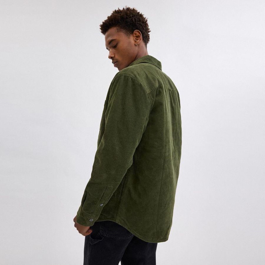 Camisa COACH Corduroy Jacket Hombre Verde Oliva | DFA-920861
