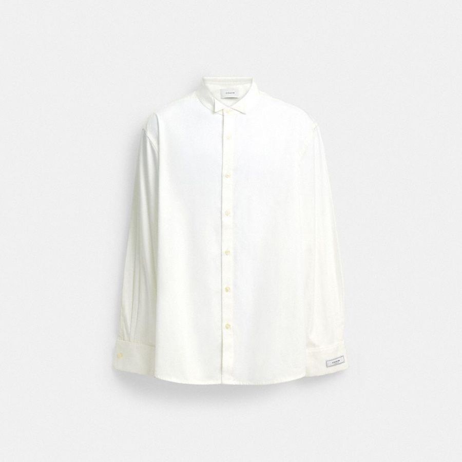 Camisa COACH Tuxedo Hombre Blancas | CTX-394051