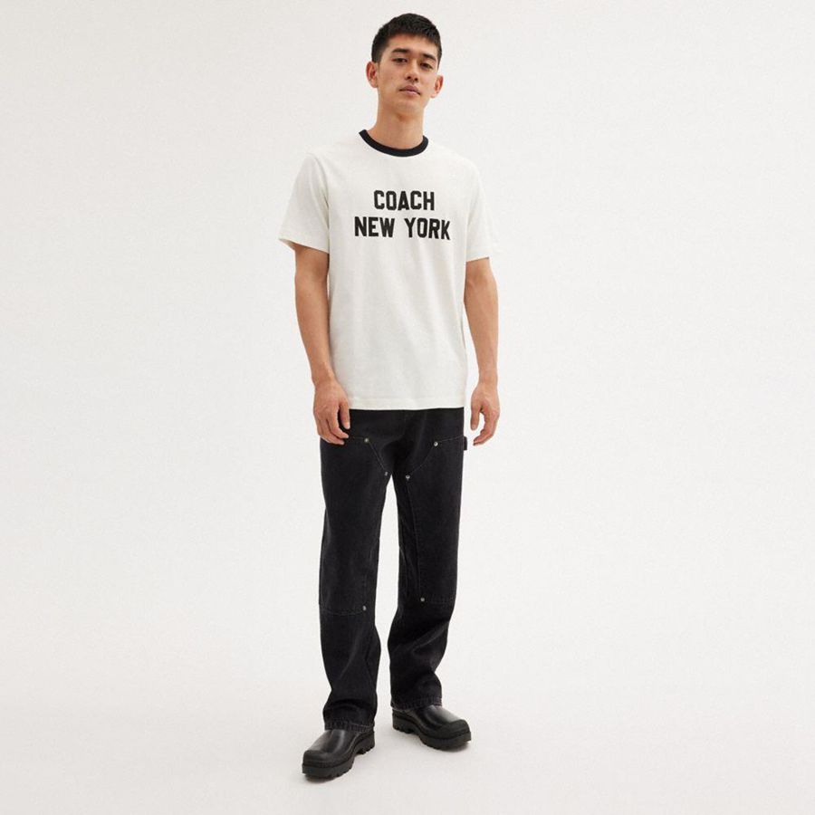Camiseta COACH New York Mujer Blancas | GWQ-781394