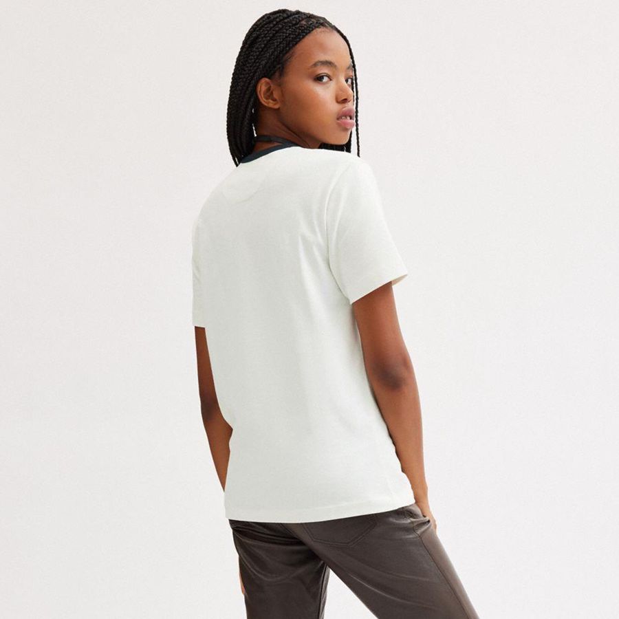Camiseta COACH New York Mujer Blancas | GWQ-781394