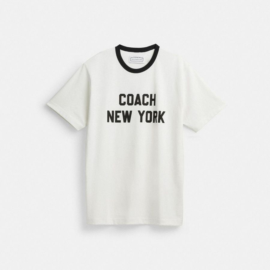Camiseta COACH New York Mujer Blancas | GWQ-781394