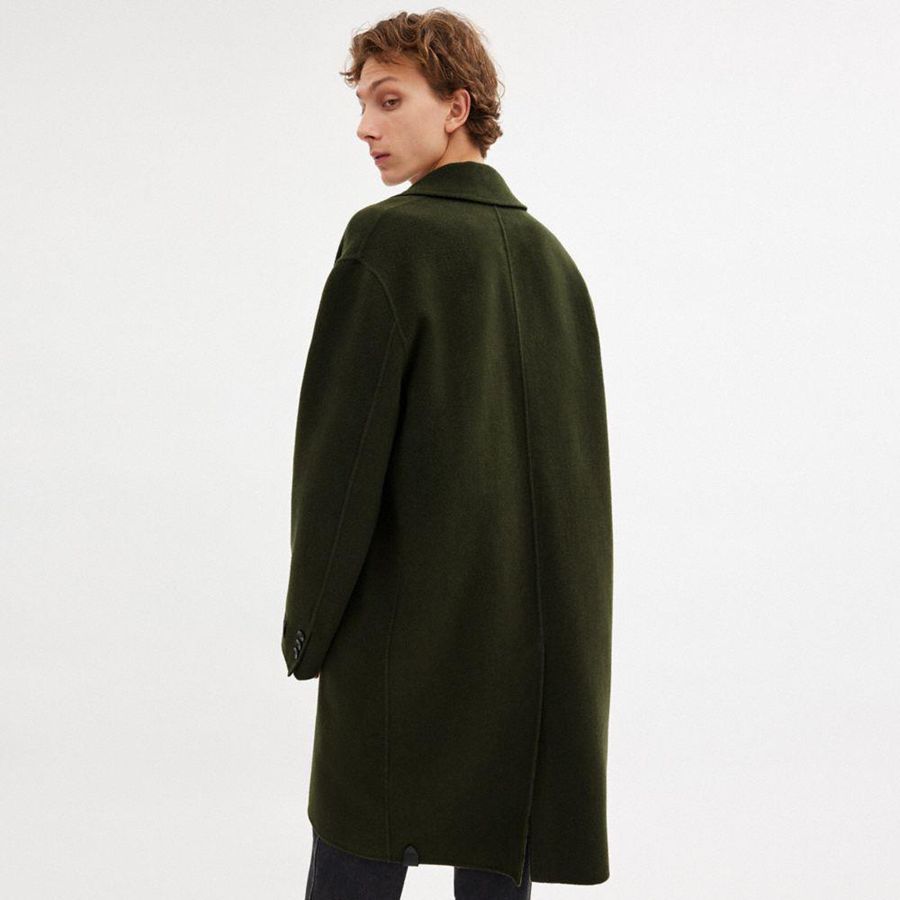 Campera COACH Double Faced Wool Coat Hombre Verde | BCO-017684