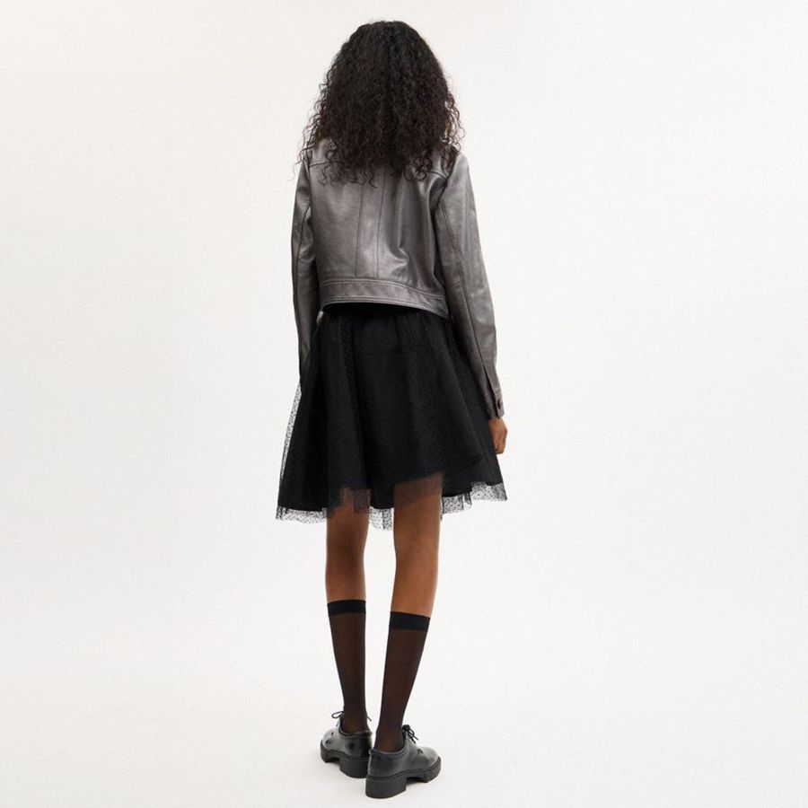 Falda COACH Tulle Midi Mujer Negras | DKM-930162