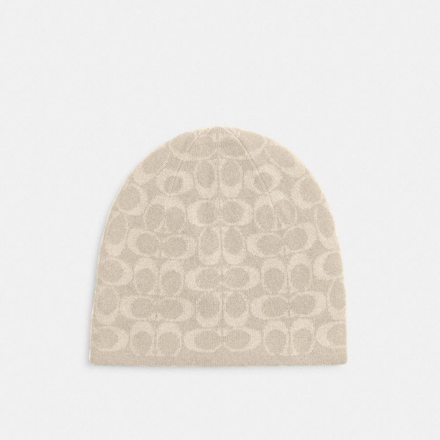 Gorro COACH Reversible Signature Hombre Blancas | IZM-472615
