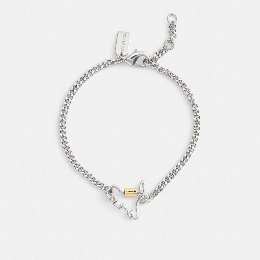 Joyería COACH Carabiner Rexy Bracelet Mujer Plateadas | UWT-826719