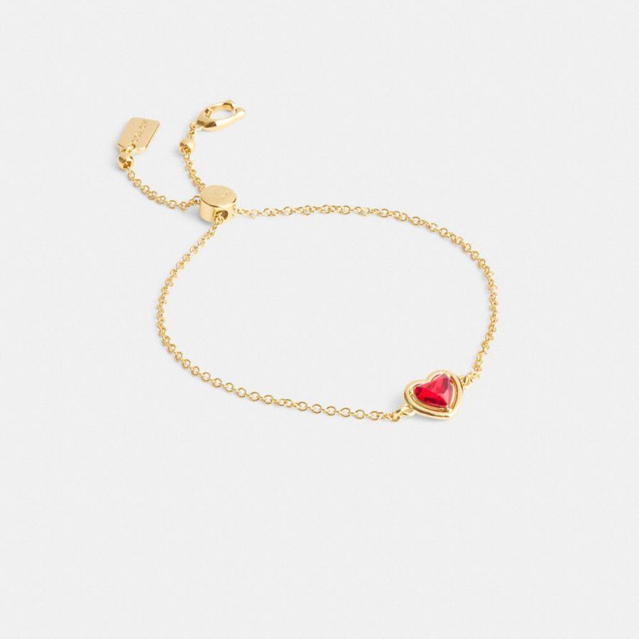 Joyería COACH Halo Heart Slider Bracelet Mujer Doradas | FGX-072153