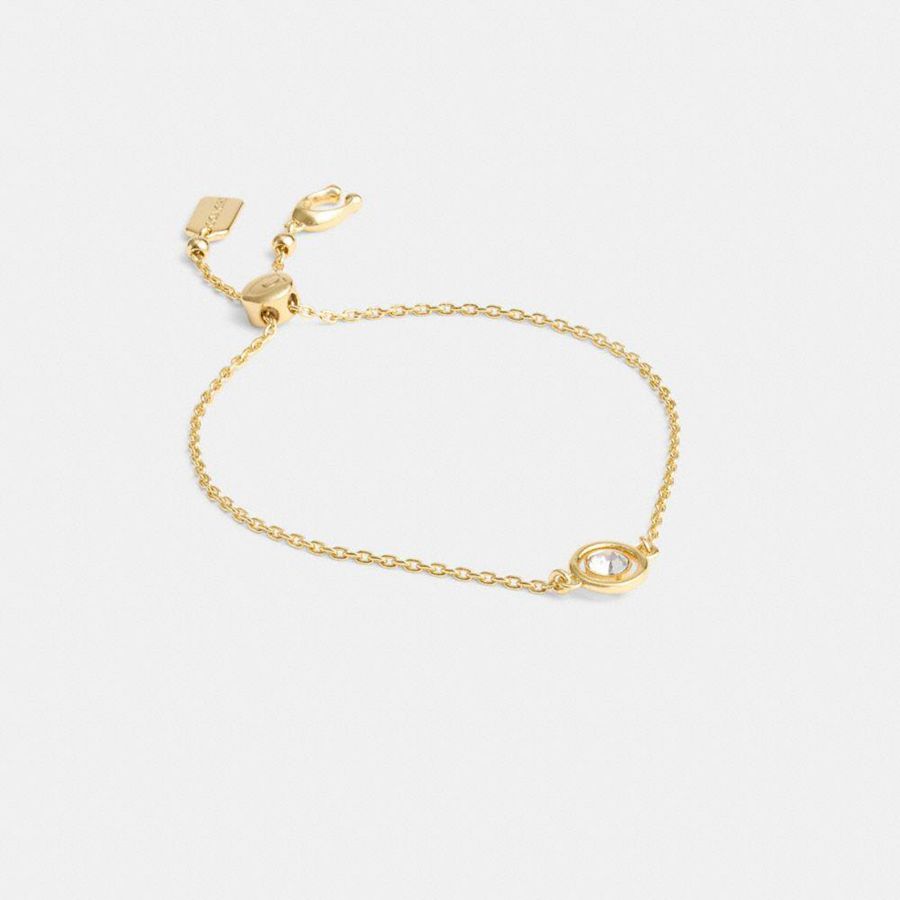 Joyería COACH Halo Round Slider Bracelet Mujer Doradas | MSI-132947