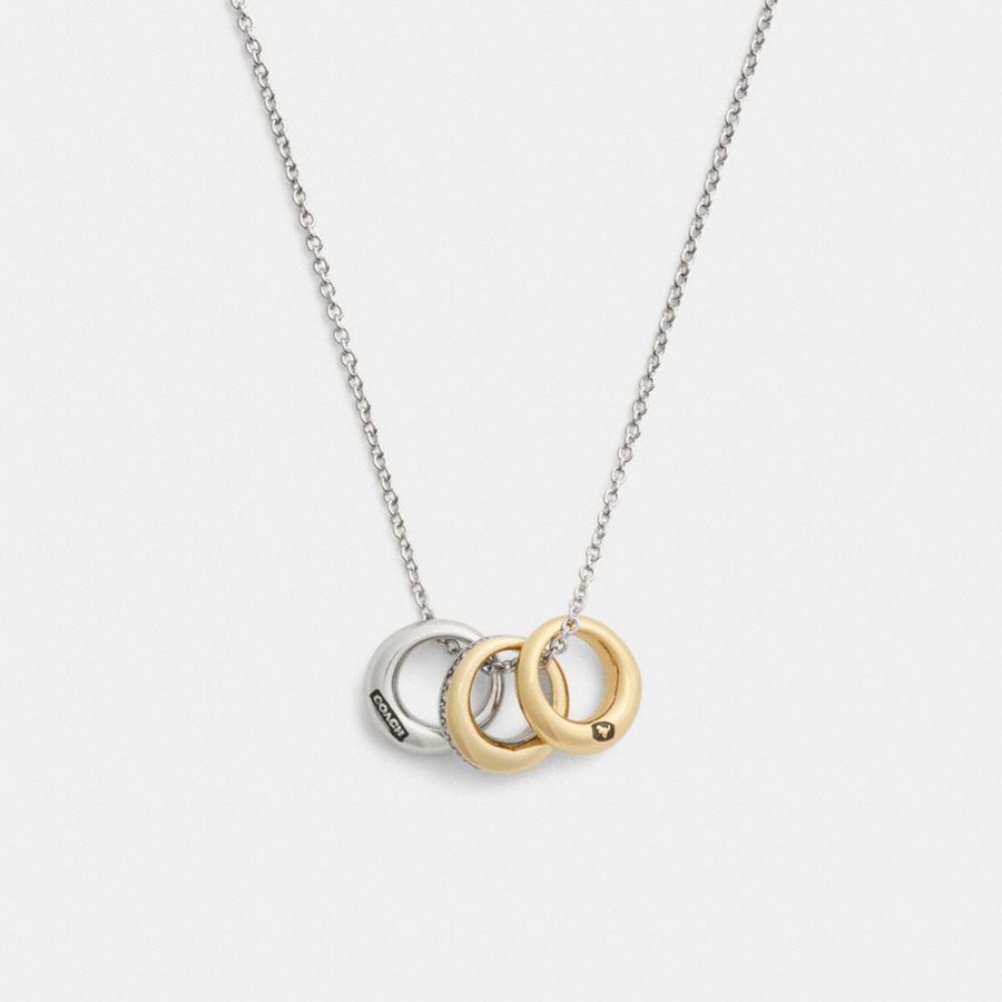 Joyería COACH Mixed Metals Rondell Necklace Mujer Plateadas | HCO-703652