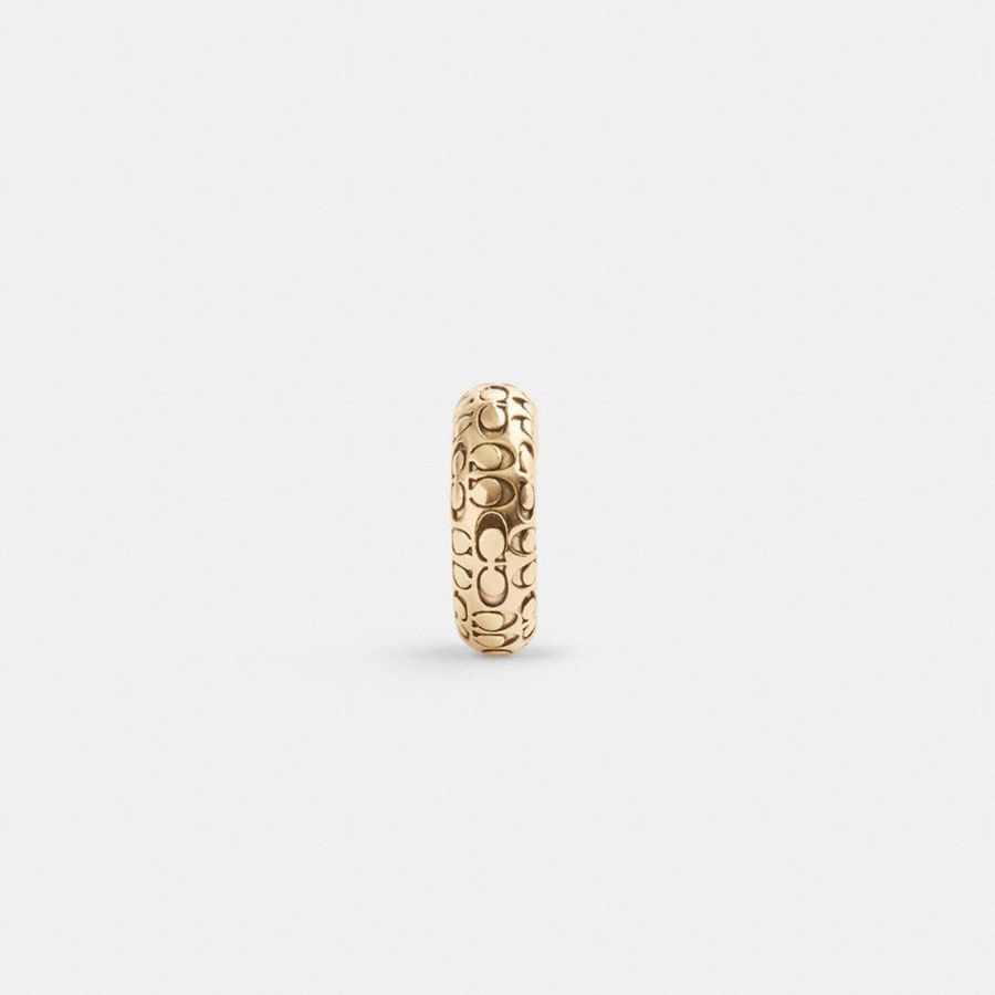 Joyería COACH Quilted Signature Ear Cuff Mujer Doradas | MFQ-871432