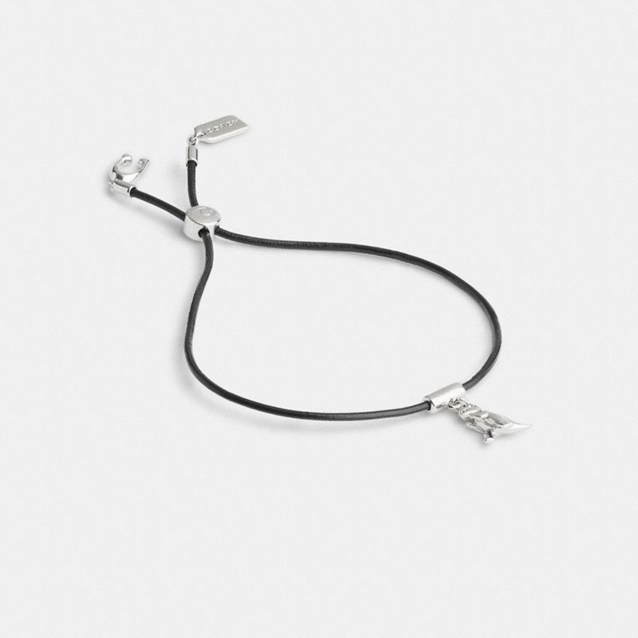 Joyería COACH Rexy Leather Slider Bracelet Mujer Negras | DCM-210967
