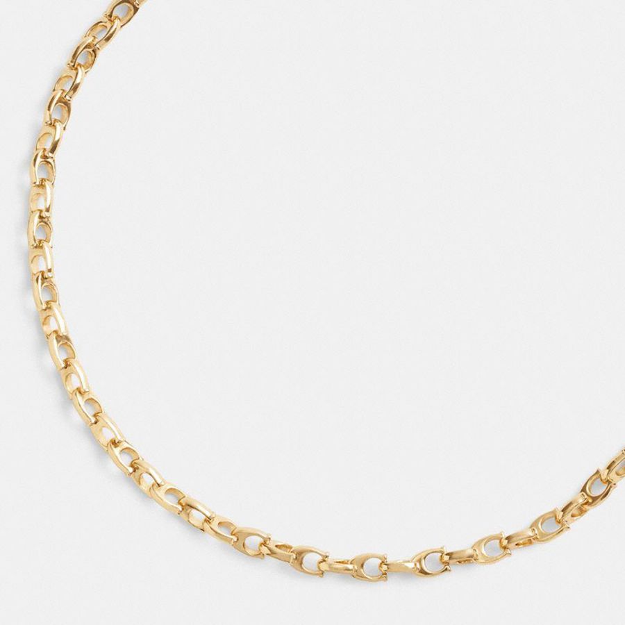 Joyería COACH Signature Chain Link Choker Necklace Mujer Doradas | GYQ-451069