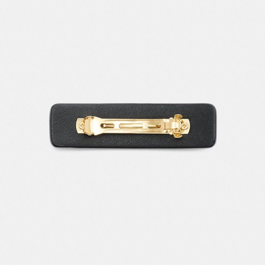 Joyería COACH Signature Leather Barrette Mujer Negras | ZWP-142538