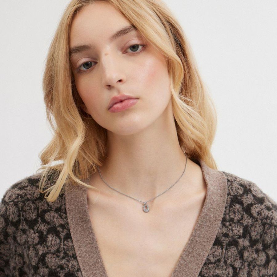 Joyería COACH Signature Pavé Necklace Mujer Doradas | XMR-935841