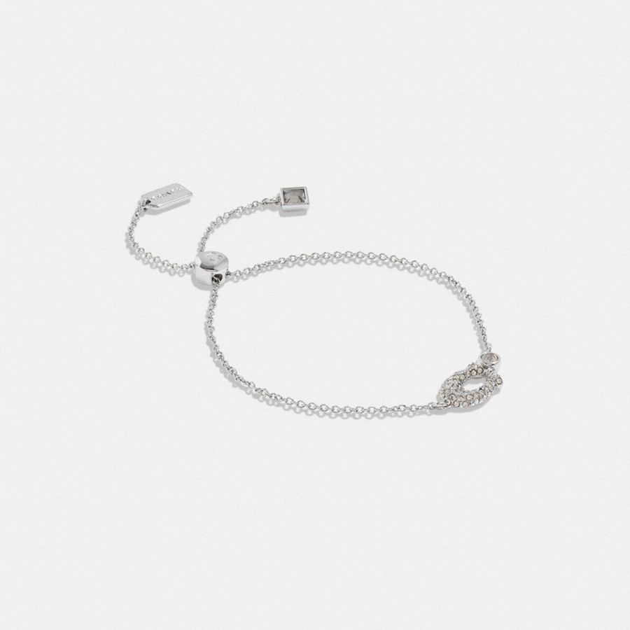 Joyería COACH Signature Pavé Slider Bracelet Mujer Plateadas | IDY-316047