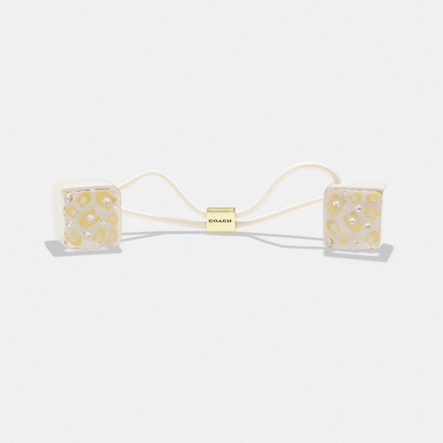 Joyería COACH Signature Resin Dice Hair Ties Mujer Doradas | TLO-621789