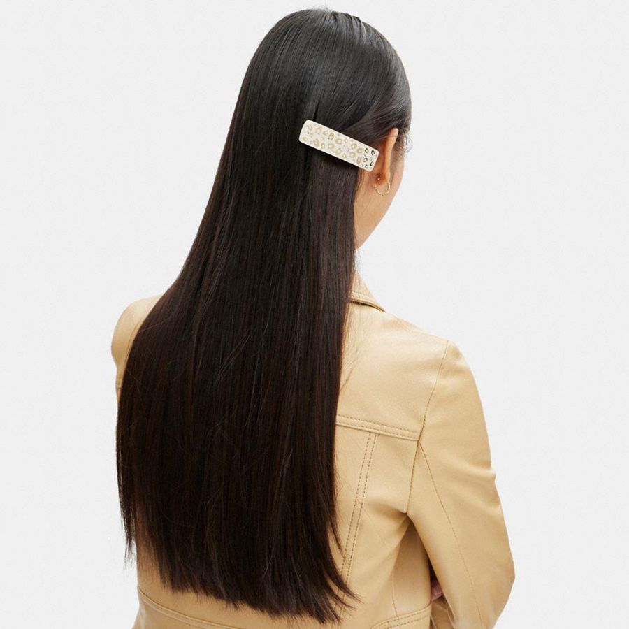 Joyería COACH Signature Resin Wide Hair Barrette Mujer Doradas | CWT-326017