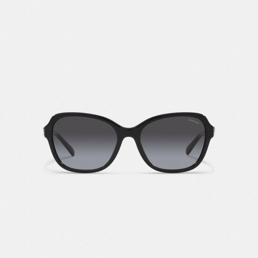 Lentes de Sol COACH Hinged Horse And Carriage Square Mujer Negras | XMY-645207