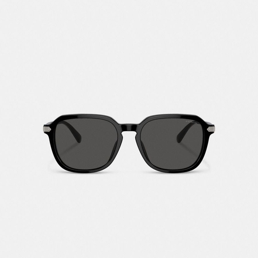 Lentes de Sol COACH Wrap Around Hangtag Keyhole Hombre Negras | MSR-741568
