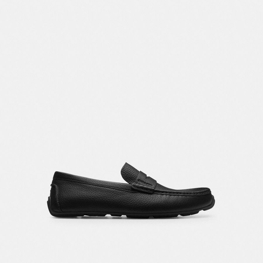 Mocasines COACH Luca Driver Hombre Negras | VAL-235086