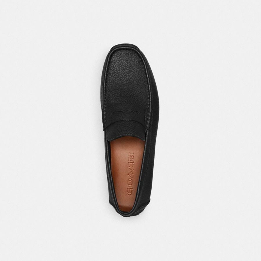 Mocasines COACH Luca Driver Hombre Negras | VAL-235086