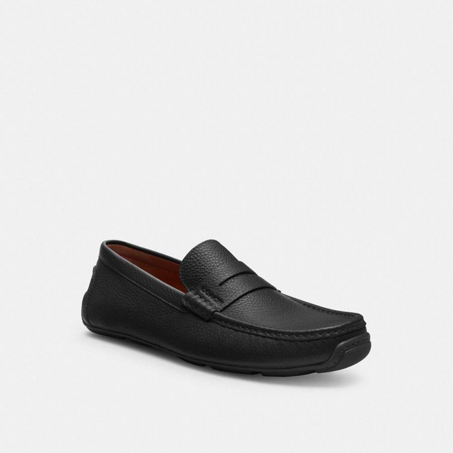 Mocasines COACH Luca Driver Hombre Negras | VAL-235086