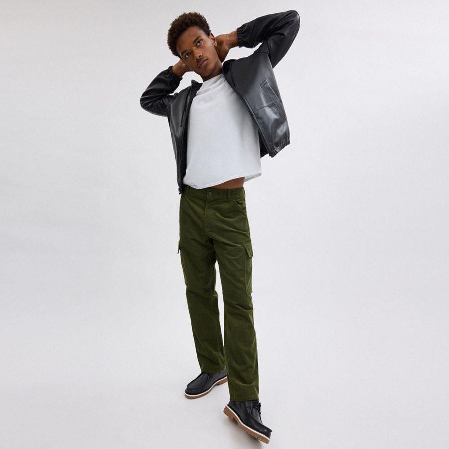 Pantalon COACH Corduroy Cargo Hombre Verde Oliva | LFP-179624